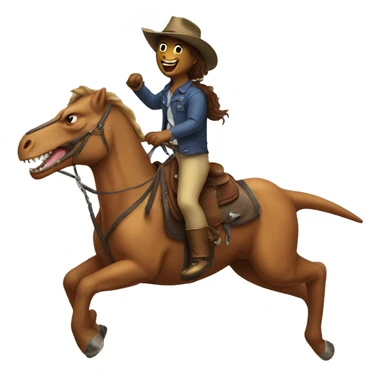 Trex riding a horse  sticker