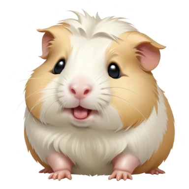 Cinematic Cute Yawning White Guinea Pig Portrait Emoji, Head tilted slightly with a dramatic, wide-open yawn, revealing a soft, downy white fur with tiny drooping ears, round dark eyes barely open in drowsy contentment, Simplified yet irresistibly adorable features, highly detailed, glowing with a soft, cozy glow, high shine, relaxed yet expressive, stylized with a touch of whimsy, bright and endearing, soft glowing outline, capturing the essence of a sleepy yet affectionate guinea pig, so drowsy it feels like it could stretch right out of the screen and curl up for a nap! sticker