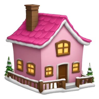 Casa navidad rosa sticker