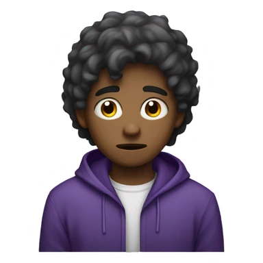 sad young guy with purple shir sticker