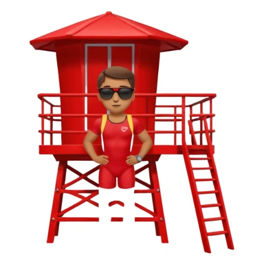Lifeguard at watch tower sticker