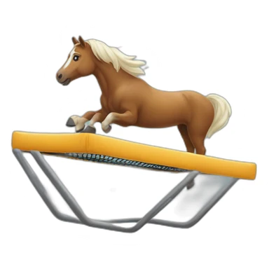 un cheval sur un trampoline sticker