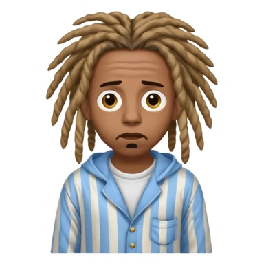 scared rapper with dreadlocks and pyjamas sticker