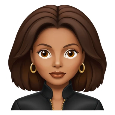 Janet Jackson with dark brown hair sticker