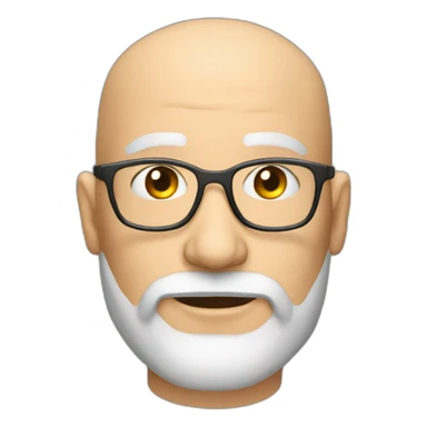 Senior 40 years old Mechanical designer bald, few bearded without lens sticker