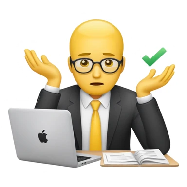 I want to make man's emoji. He is working at Venture Capital and has a lot of work. He is yellow man.  sticker