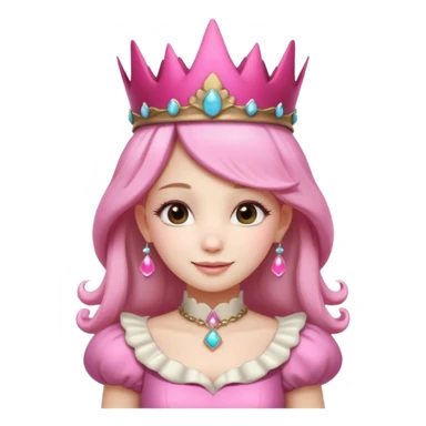 mushroom princess portrait, head and shoulders only, pink mushroom crown, elegant fantasy dress collar, warm smile, 3D cartoon, mobile game icon style, clean background, no text, no watermark
 
 sticker