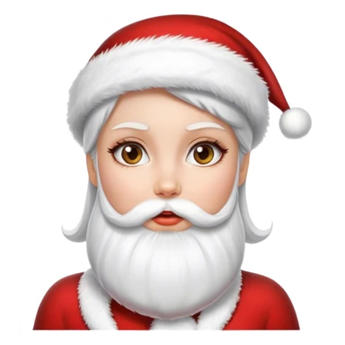 Woman with a Santa beard  sticker