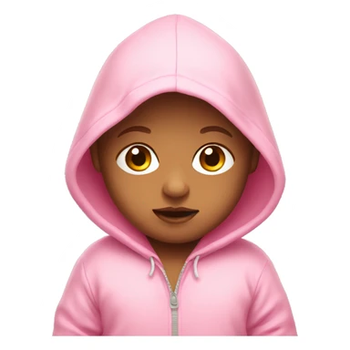 white baby in a pink hoodie sticker