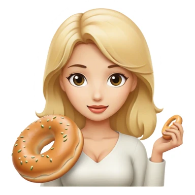Blonde beauty with a bagel  sticker