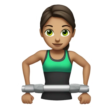 Brunette with green eyes girl working out  sticker