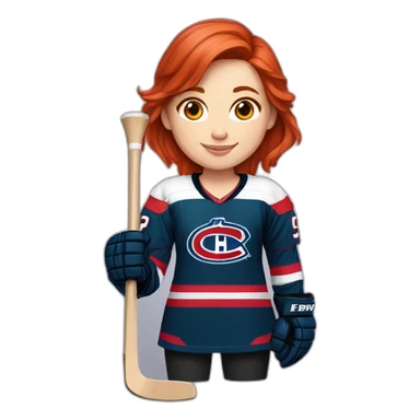Redhead girl with capitals hockey jersey sticker