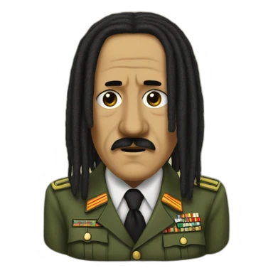 Adolf Hitler Bob Marley dreadlocks sticker