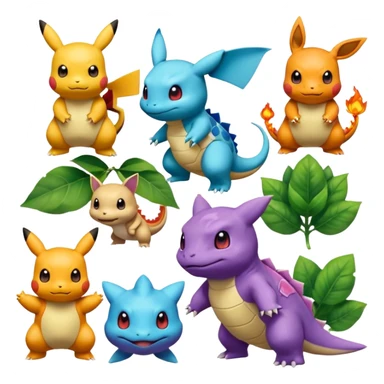 create 50 emoji for pokemon sticker