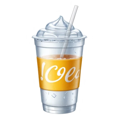 plain white soda cup from a fast food restaurant with ice cubes visible sticker