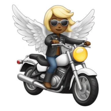 Angel riding a motorbike sticker