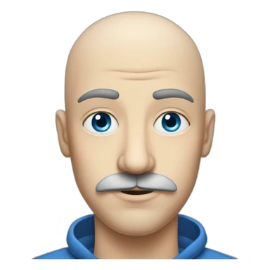bald smart moustache pretty slavic blue-eyed guy sticker