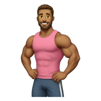 muscular man tank top sticker