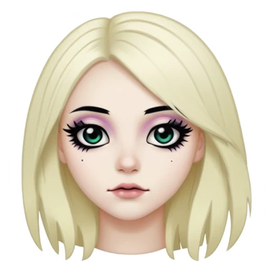 emo, baddie,pretty, makeup, black eyeliner, long hair sticker