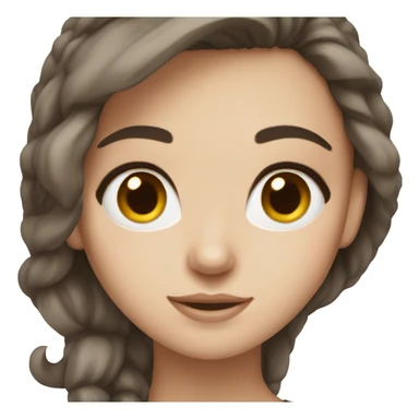 White girl with brown eyes and dark brown hair  sticker