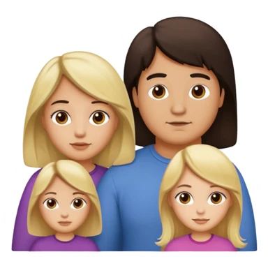 Familia de 4 personas : Hombre gordito,pelo oscuro, Mujer pelo cafe, hija pelo mono , hija pelo oscuro. sticker