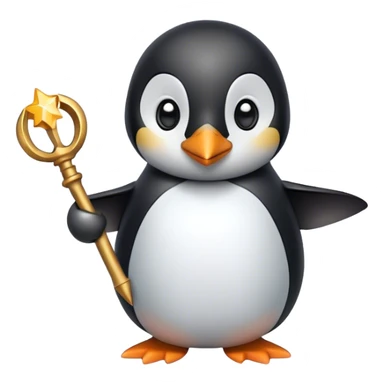 Penguin with a wand sticker
