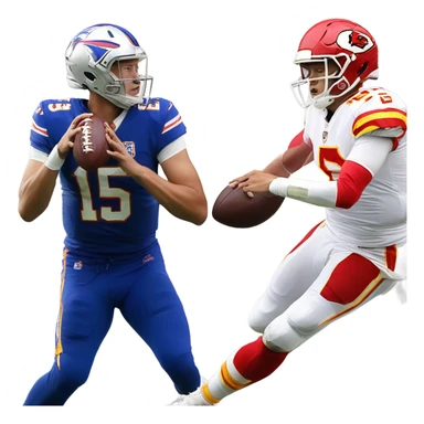 Josh Allen fighting Patrick Mahomes  sticker