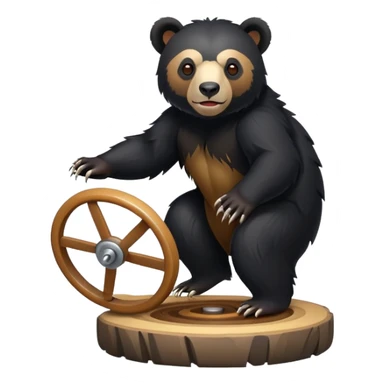 Andean bear doing spin sticker