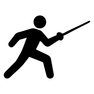 duelist with sword in fencing position sticker