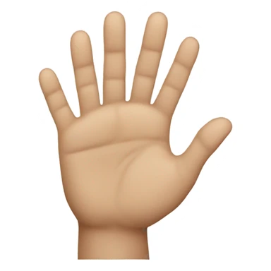 hand with fingers all closed together, to front sticker