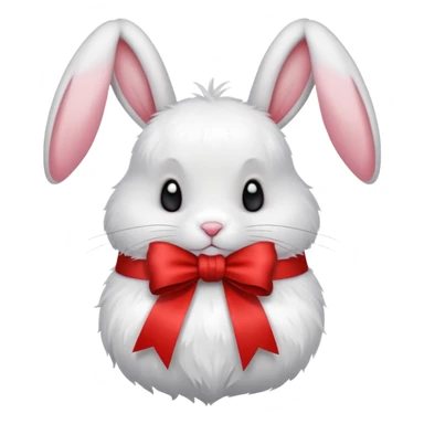Red ribbon rabbit sticker