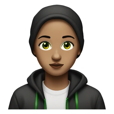 Eminem with dark brown haired and green eyes girl sticker