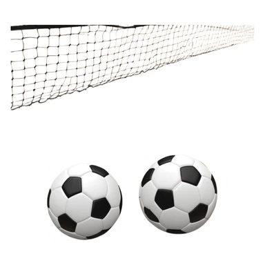 Close-up of mini-football (futsal) balls and goals, set on a wooden indoor court. The focus is on the details of the balls and goalposts, with the smooth wooden floor and court lines visible in the background, capturing the essence of indoor futsal. sticker