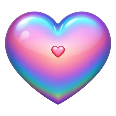 heart with a holographic dot pattern sticker