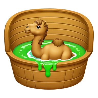 Camel in sauna slime green sticker
