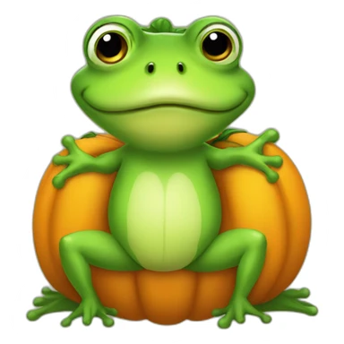 chibi frog dressed like pumpkin sticker