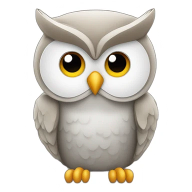3 owl sitting in front of a computer sticker