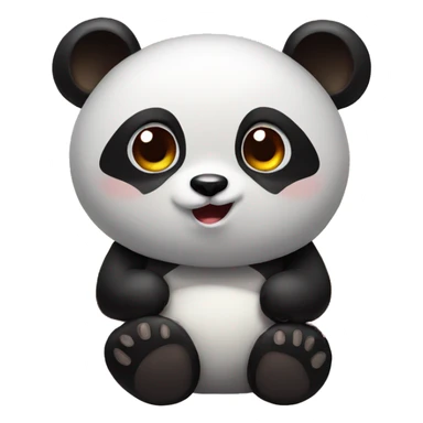 panda watching sunset sticker