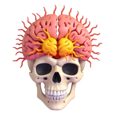 skull brain explosion sticker