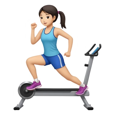 Asian girl exercising sticker