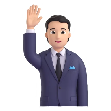 man in a suit raising his hand sticker