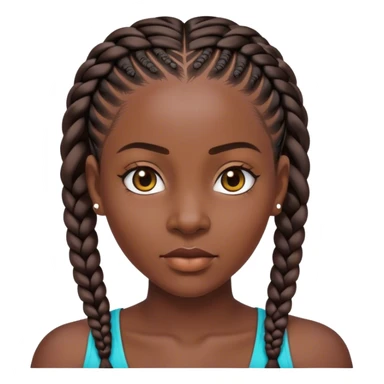 portrait of dark-skinned woman with cornrows  sticker