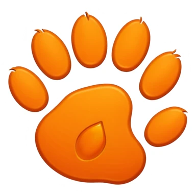 Orange paw print sticker