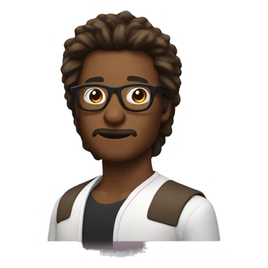 People with brown skin and coma hair x mullet ad with glases sticker