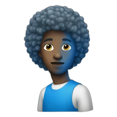 Un jeune homme français avec les cheveux bleu afro sticker