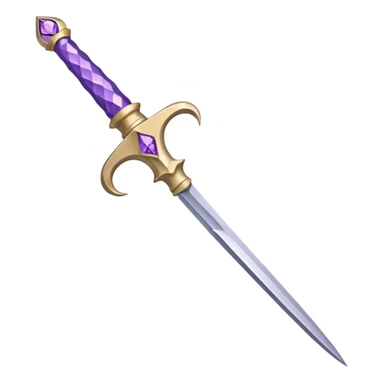 beige dagger with purple diamond on the handle sticker
