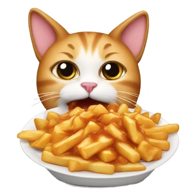 Cat eat poutine sticker