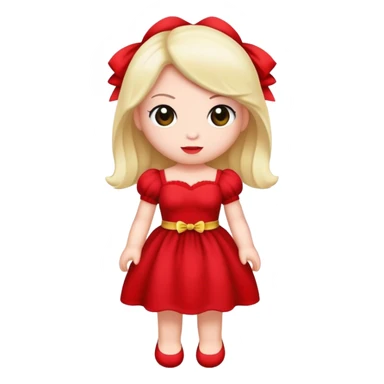 stuffed toy in red dress sticker