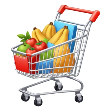shopping cart load with shopping items sticker