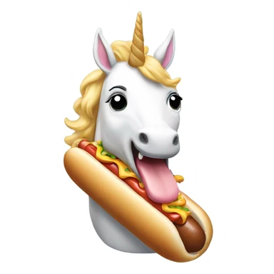 Unicorn eating a hotdog  sticker